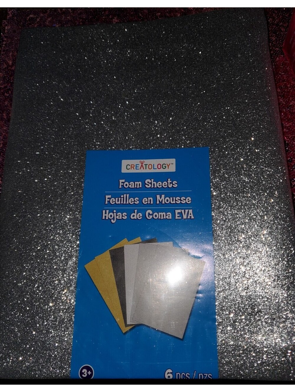 CREATOLOGY GLITTER FOAM SHEETS GOLD SILVER BLACK WHITE NIP